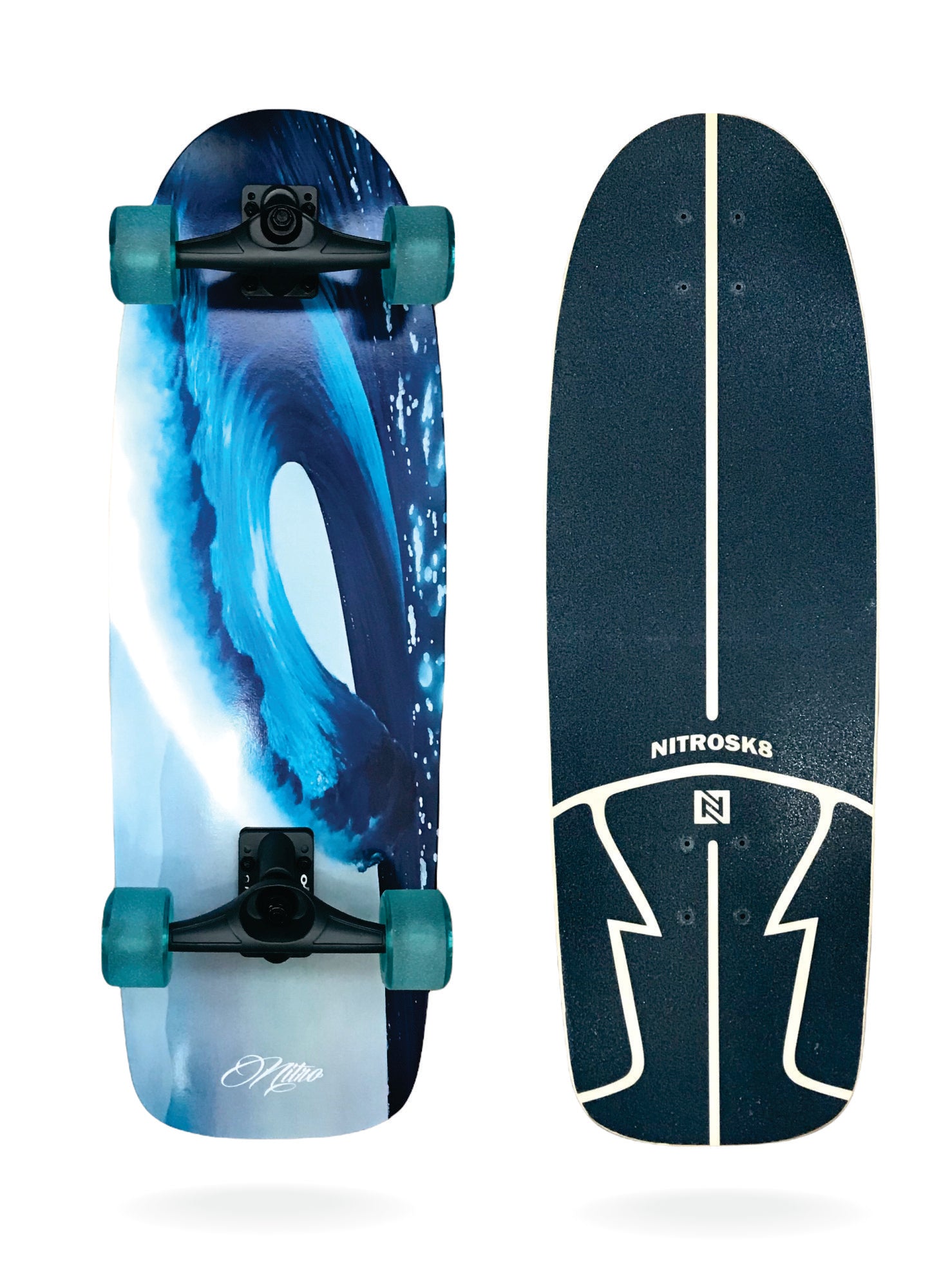 Wave Round 30`x 10` - Skate Simulador de Surf – Nitrosk8